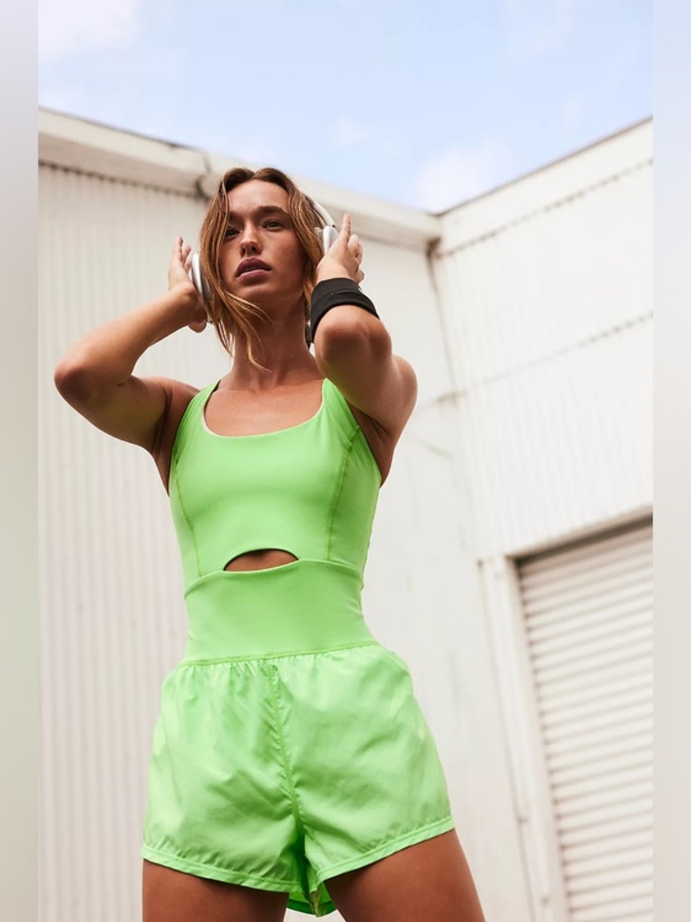 Free People Movement Righteous Runsie Neon Lime Color XS